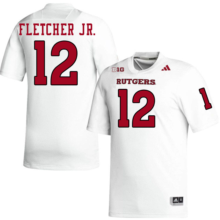 Rutgers Scarlet Knights #12 Kenny Fletcher Jr. College Football Jerseys,Uniforms-White Rutgers Scarlet Knights #12 Kenny Fletcher Jr. College Football Jerseys,Uniforms-White